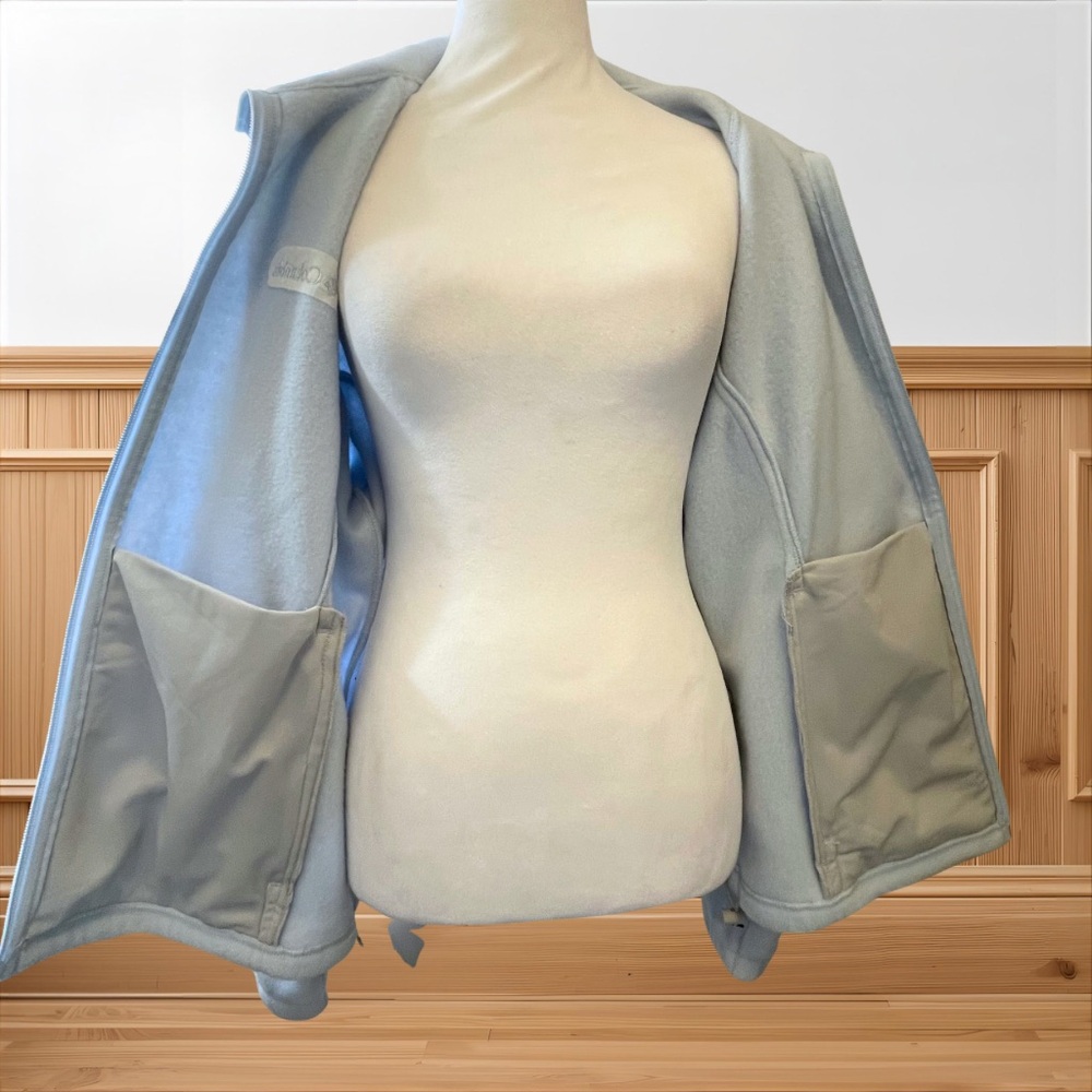 COLUMBIA Women's L Light Icy Blue Full Zip Fleece Jacket Thermal Sweater Cozy - Picture 7 of 9
